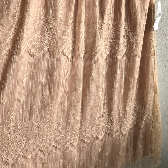 ASTR Dress Blush Pink High Neck Lace Overlay Shift Mini Sz S BNWT Anthropologie - Picture 8 of 16